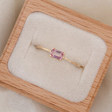 Load image into Gallery viewer, Emerald-cut-pink-sapphire-solitaire-ring