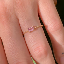 Load image into Gallery viewer, pink-emerald-cut-sapphire-14k-yellow-gold-ring