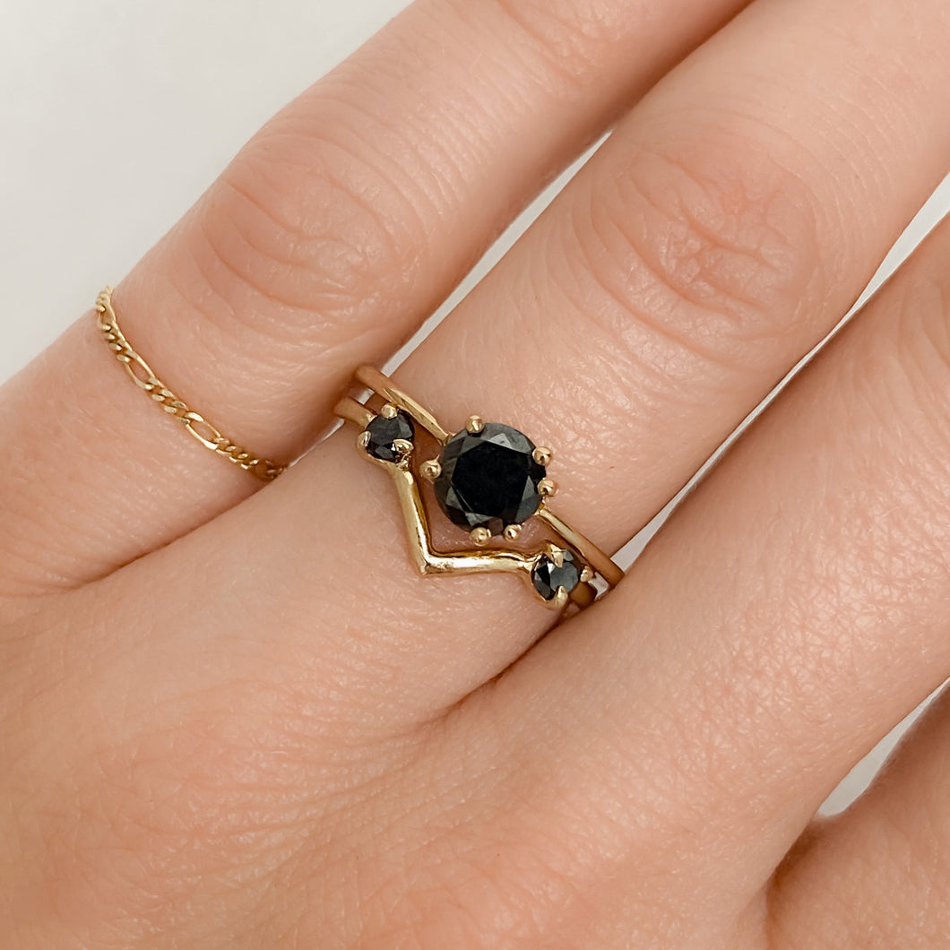OOAK Black Diamond Solitaire | Recycled 14k Gold