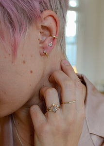 diamond and gold earring with other sustainable gold pieces