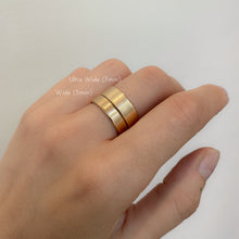 Load image into Gallery viewer, 7mm-and-5mm-wide-wedding-bands-in-14k-gold