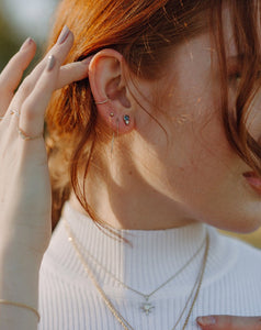 Double Dutch Earrings | 14k Sapphire & Diamond