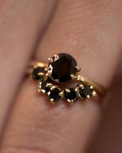 Load image into Gallery viewer, Black-Diamond-Solitaire-With-Matching-Half-Halo-Band