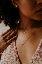 Load image into Gallery viewer, woman-wearing-stacks-of-minimal-gold-necklaces
