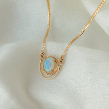 Load image into Gallery viewer, Reworked Opal Herringbone Necklace | 14k Recycled Gold