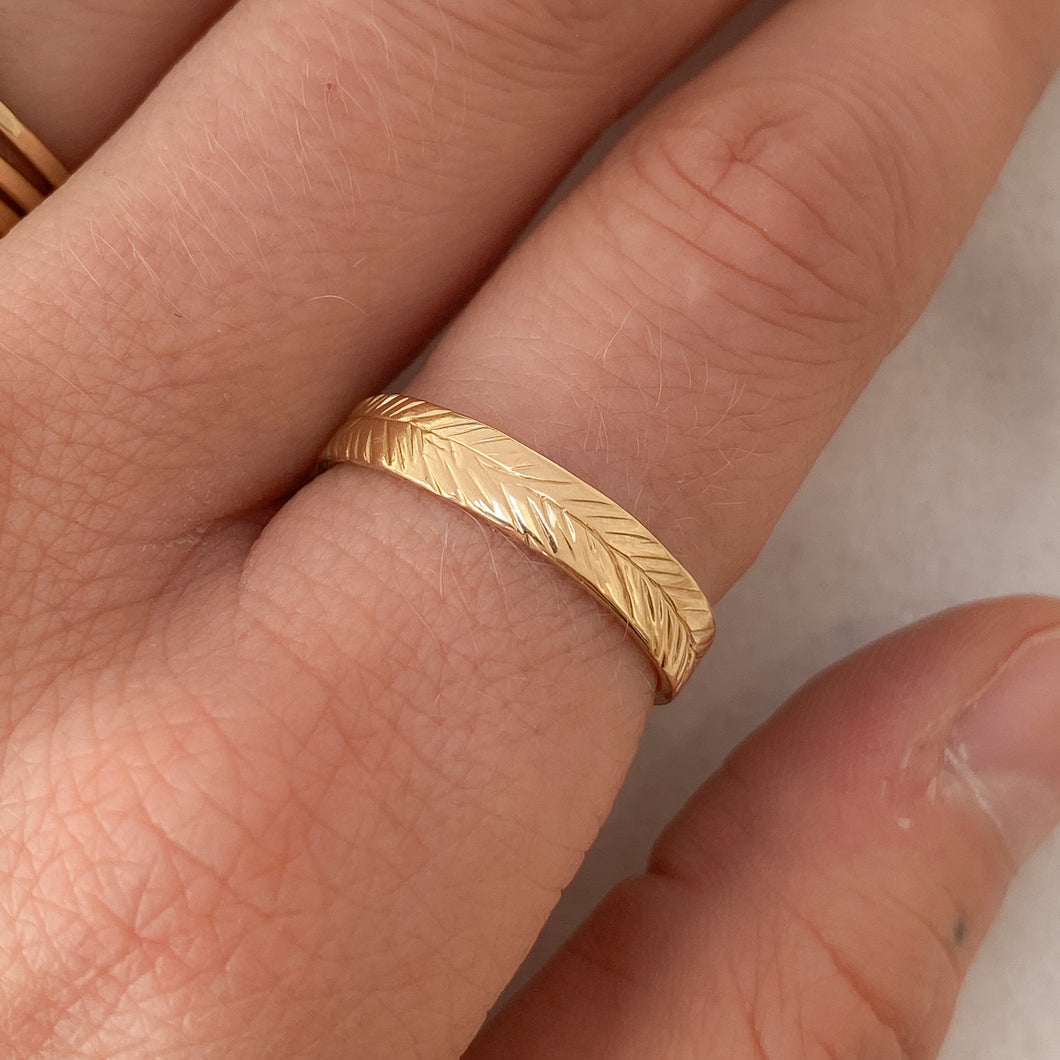 Engraved Wide Band | Recycled 14k Gold