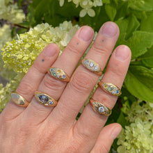 Load image into Gallery viewer, Oh, Green World Signet | 14k Sapphires &amp; Diamonds