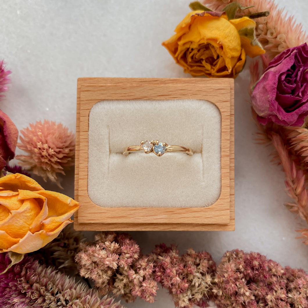 The Sweetart Ring | 14k Aquamarine & Moissanite