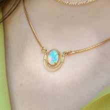 Load image into Gallery viewer, Reworked Opal Herringbone Necklace | 14k Recycled Gold