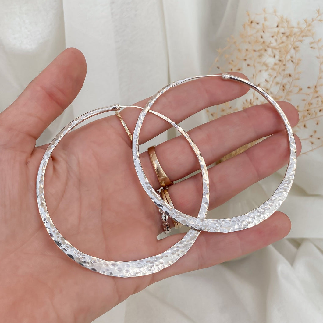 Vintage XLarge Hoops | Sterling Silver