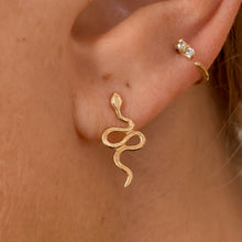 Load image into Gallery viewer, Serpent Studs | Recycled 14k Gold
