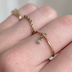 Diamond Charm Ring | Recycled 14k Gold