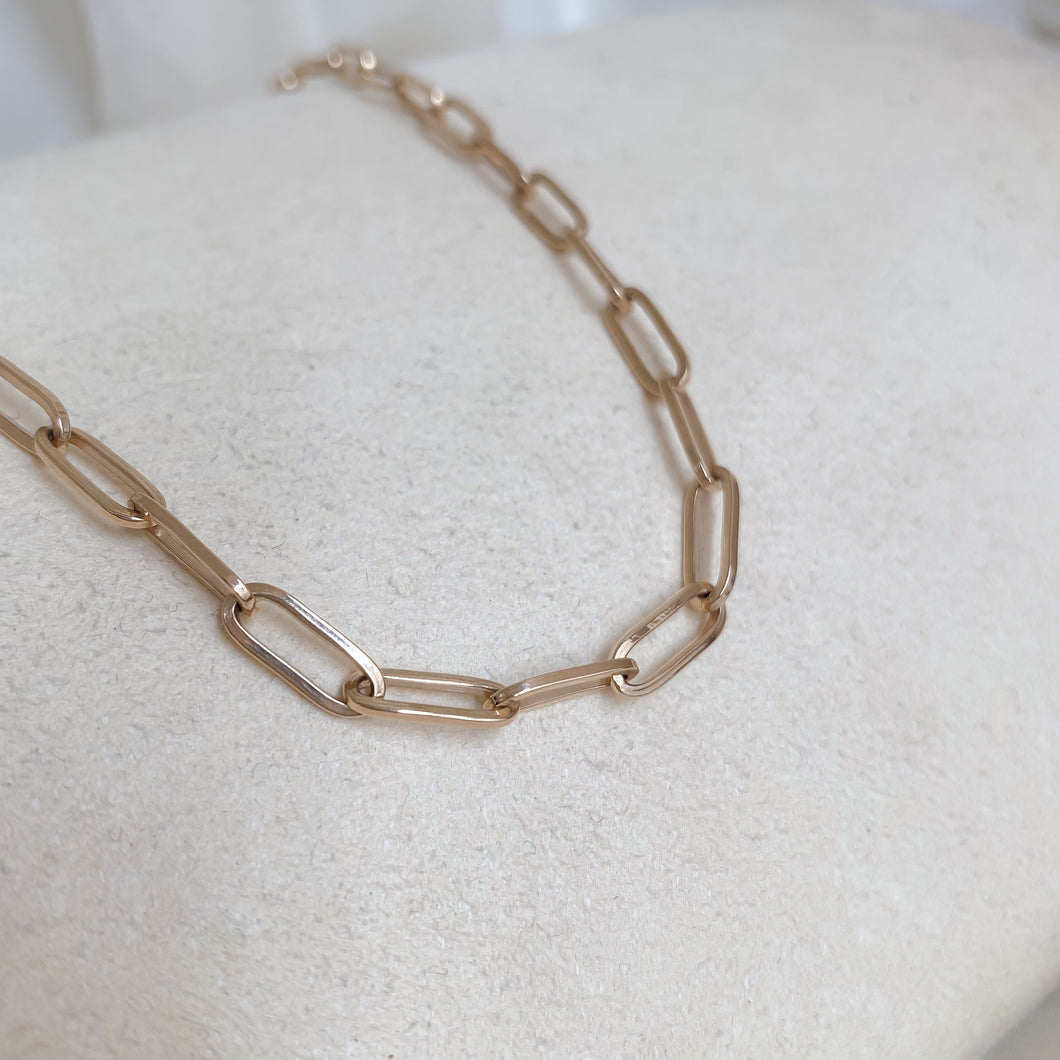 4mm Paper Clip Necklace | Recycled 14k Gold