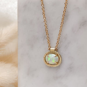 Reworked Vintage Opal Necklace |  Recycled 14k Gold