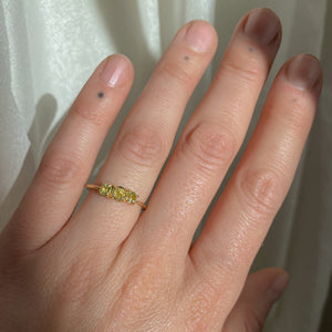 In Threes Ring | 14k Peridot