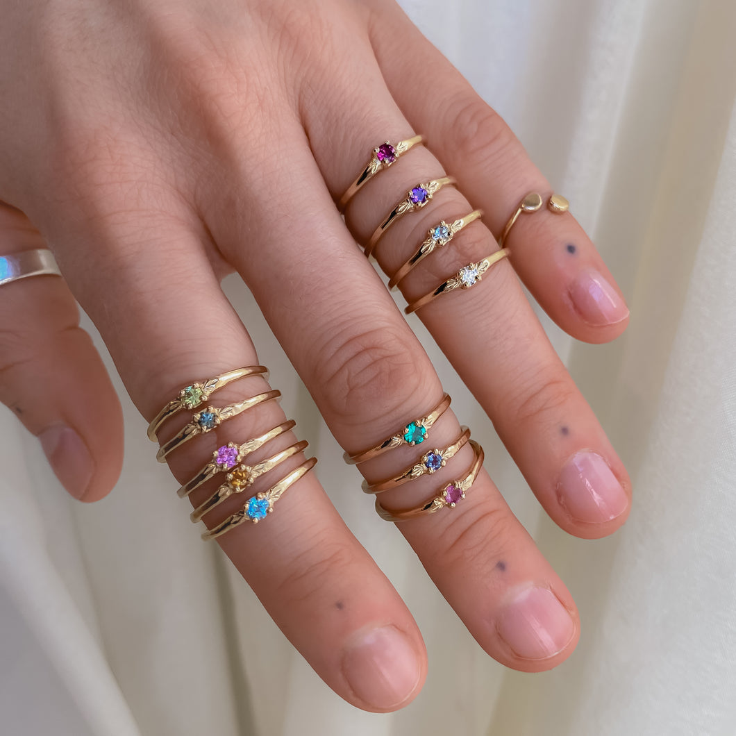 Birthday Sprinkles | 14k Birthstone Rings