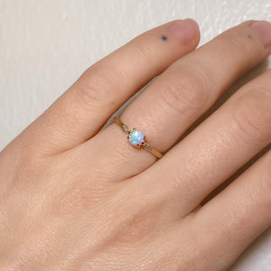 Reclaimed Opal Mini Pi Ring | Recycled 14k Gold