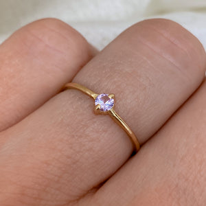 Purple Sapphire Stacker | Recycled 14k Gold