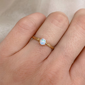 Reclaimed Opal Mini Pi Ring | Recycled 14k Gold