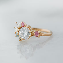 Load image into Gallery viewer, Custom Petal Cluster Ring | 14k Diamond &amp; Sapphires