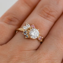 Load image into Gallery viewer, Custom Petal Cluster Ring | 14k Diamond &amp; Sapphires