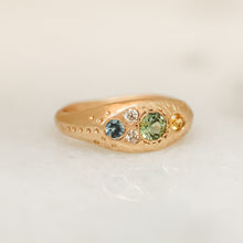 Load image into Gallery viewer, Oh, Green World Signet | 14k Sapphires &amp; Diamonds