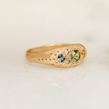 Load image into Gallery viewer, Oh, Green World Signet | 14k Sapphires &amp; Diamonds