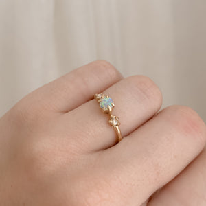 Suncatcher Ring | 14k Opal Moissanite