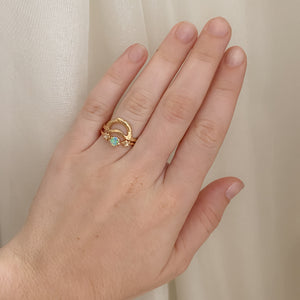 Suncatcher Ring | 14k Opal Moissanite