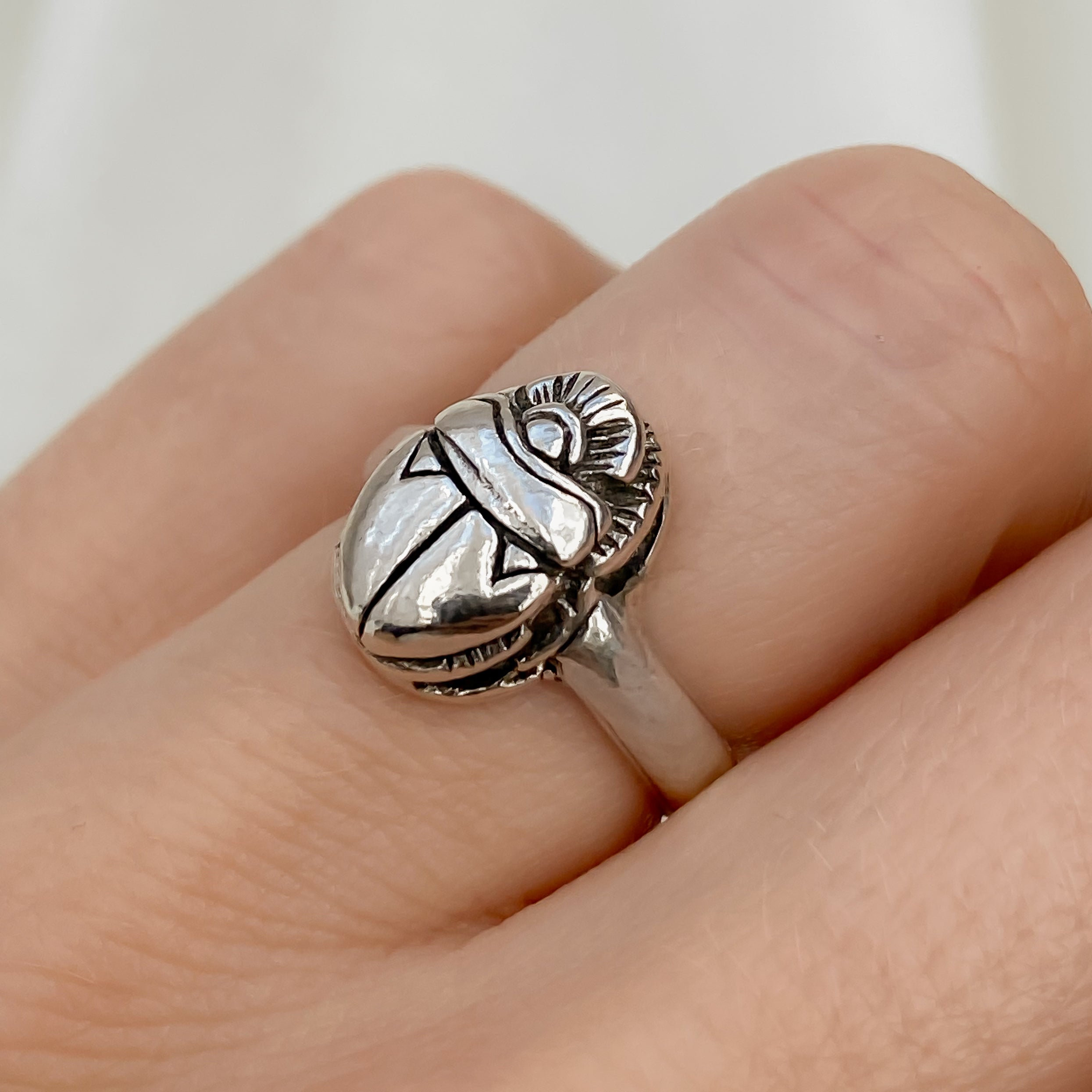 Sarab Rang Scarab Ring Sterling Silver | Made in the USA | Ethical Fine Jewelry ...