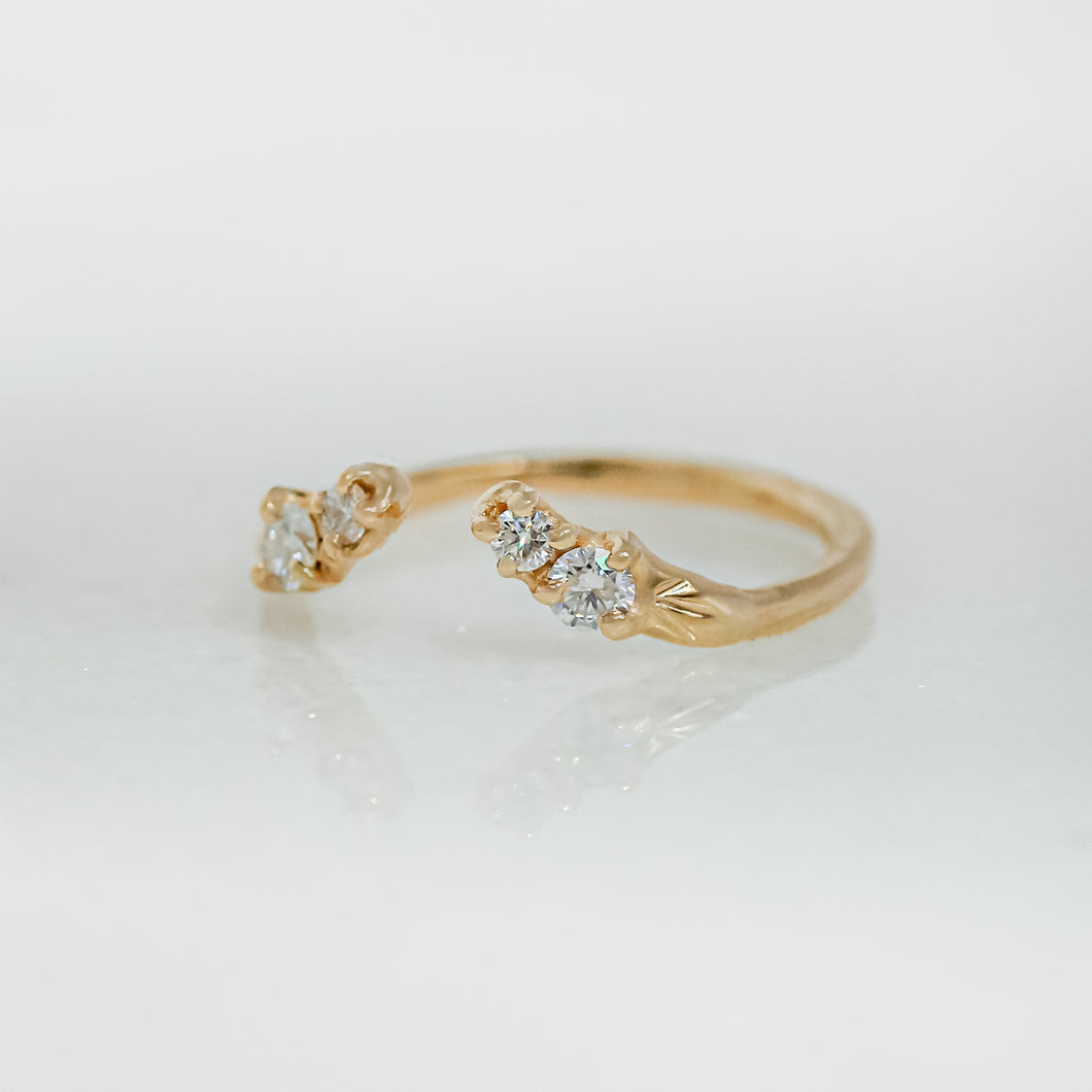 Split Pea Ring | 14k White Diamond