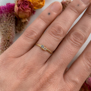 Sweetart Ring | 14k Aquamarine & Moissanite