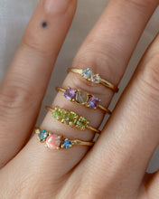 Load image into Gallery viewer, Sweetart Ring | 14k Aquamarine &amp; Moissanite