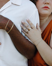 Load image into Gallery viewer, woman-wearing-stack-of-gold-and-silver-rings