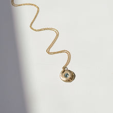 Load image into Gallery viewer, Sapphire Coin Necklace | Recycled 14k Gold