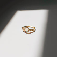 Load image into Gallery viewer, opal-ring-with-rainbow-flecks-white-background-with-shadow