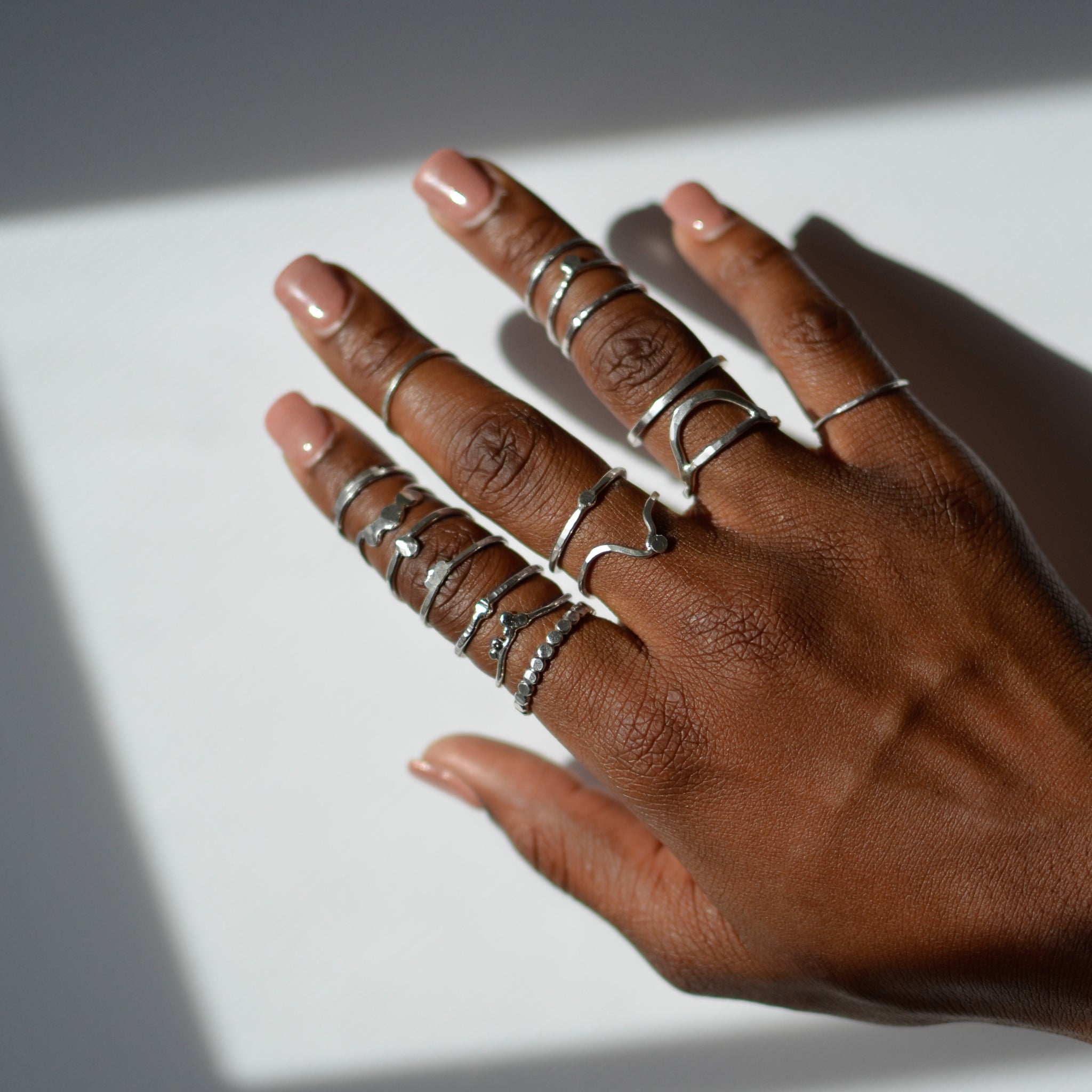 Set of 10 stackable rings for teenage women, boho vintage