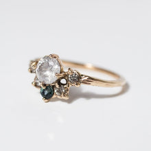 Load image into Gallery viewer, Ethical-and-Sustainable-Diamond-Sapphire-Cluster-Engagement-Ring