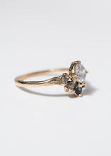 Load image into Gallery viewer, Gold-Diamond-and-Sapphire-Cluster-Engagement-Ring