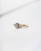 Load image into Gallery viewer, 18k-Yellow-Gold-Salt-and-Pepper-Diamond-Ring-Claw-Prong-Setting