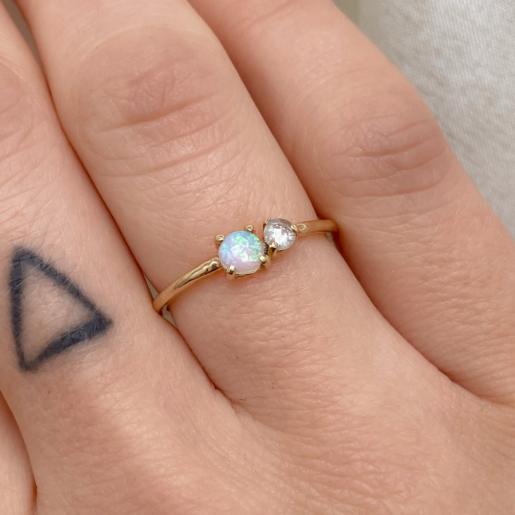 Disco Dream Ring | 14k Opal & Diamond
