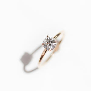 Ethically made 14k gold solitaire diamond ring