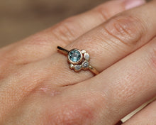 Load image into Gallery viewer, beautiful-unique-sapphire-and-diamond-ring-recycled-14k-gold