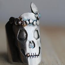 Load image into Gallery viewer, sterling-silver-skull-ring