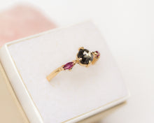 Load image into Gallery viewer, salt-and-pepper-sustainable-ruby-ethical-ring