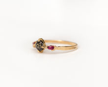 Load image into Gallery viewer, beautiful-salt-and-pepper-diamond-and-ruby-ring