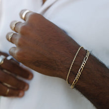 Load image into Gallery viewer, man-wearing-gold-rope-chain-and-figaro-bracelet