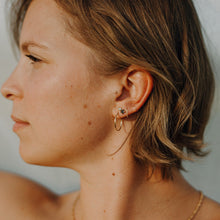 Load image into Gallery viewer, woman-wearing-gold-hoops-and-studs