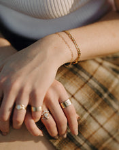 Load image into Gallery viewer, woman-in-plaid-skirt-wearing-figaro-and-paperclip-bracelets