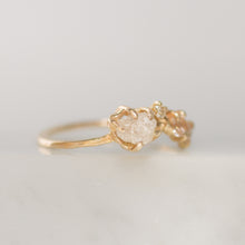 Load image into Gallery viewer, Tempo Ring | Asymmetrical Raw Diamond &amp; Morganite